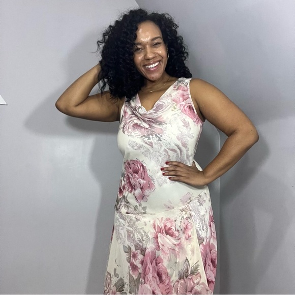 Vintage Y2K Coquette Floral Gown Fairycore Dress Asymmetric Ballet Lace Romantic - Picture 1 of 15